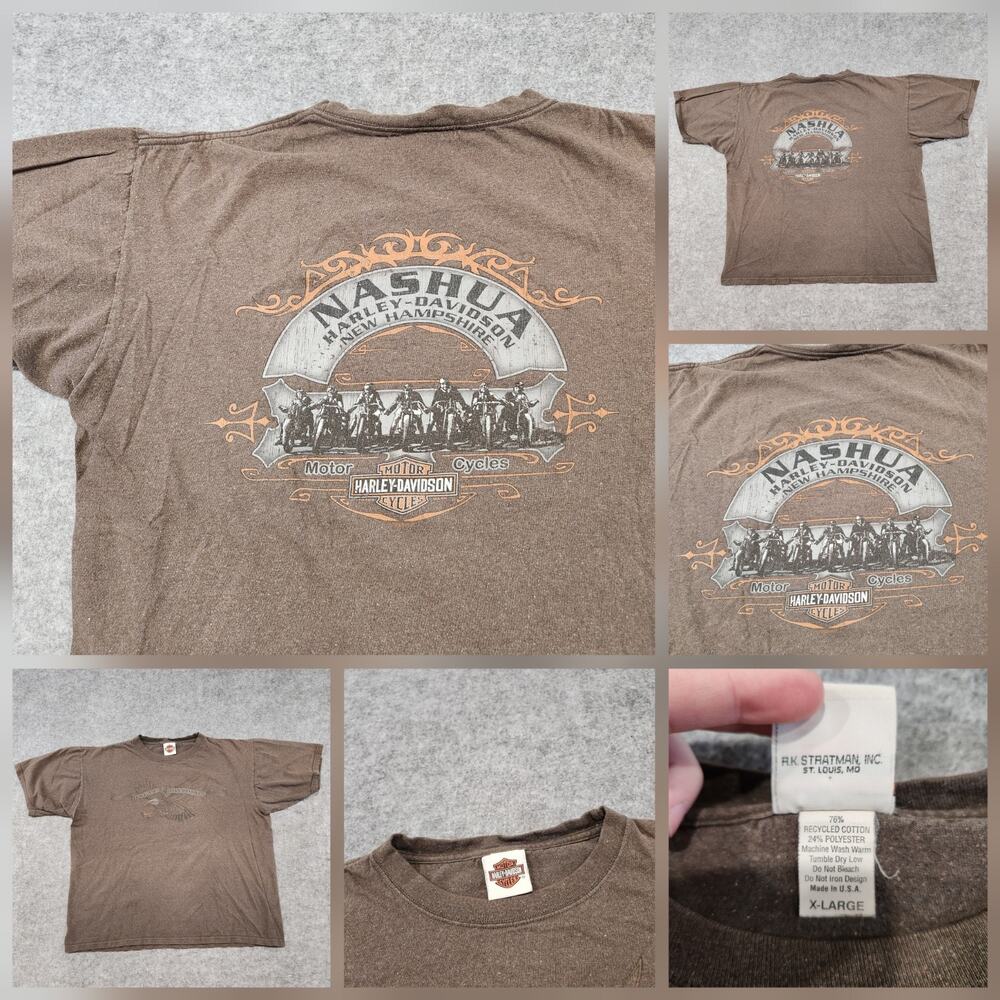 VTG Y2K Harley Davidson Motorcycles Mens XL Eagle Nashua New Hampshire T‎ Shirt